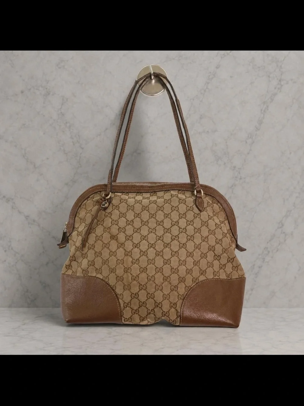 Gucci Brown GG Canvas Top-Handle Bag
